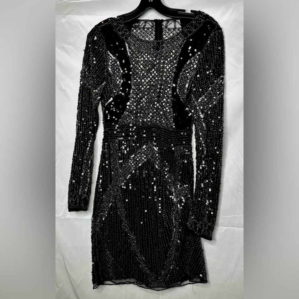 GB black sparkly short dress